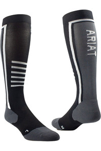2023 Ariat AriatTek Slimline Performance Socks 10047307 - Black / Sleet